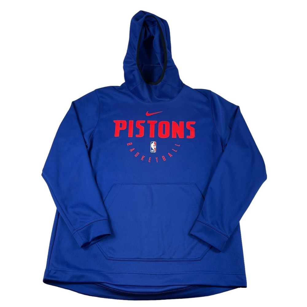 Nike Detroit Pistons Blue Mens Dri-FIT Hoodie Pullover XL NBA Basketball 4740